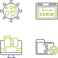 virus y error código icono vector