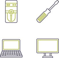 Cpu and Screw driver Icon vector