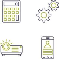 Calculator and Setting Icon vector