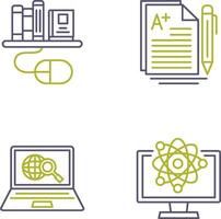 Digital Library and Essay Icon vector