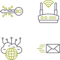 Key and WIFI Icon vector