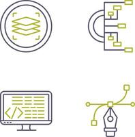 Layers and Flowchart Icon vector