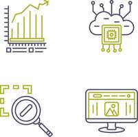 Bar Chart and Cloud Computing Icon vector