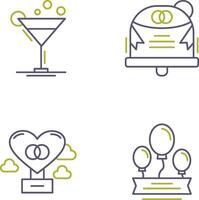 Coktail and Wedding Icon vector