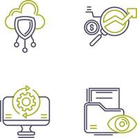 Data Protection and Data Research Icon vector