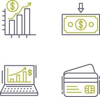 Chart Up and Money Down Icon vector