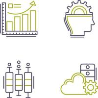 crecimiento gráfico y máquina aprendizaje icono vector