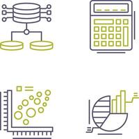 Structured Data and Calculator Icon vector