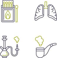 Match Box and Lungs Icon vector