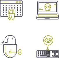 Hacking and Laptop Icon vector