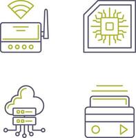 Wifi Router and Chip Icon vector