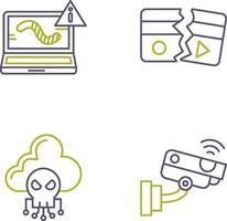 Worm and Broken Icon vector