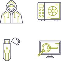 Safe Box and Hacker Icon vector