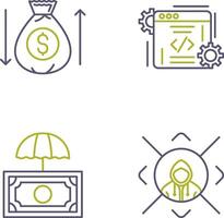 Money Bag and Coding Icon vector