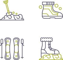 Shovel and Ski Boots Icon vector