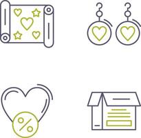 Gift Wrap and Earrings Icon vector