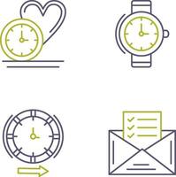 amor y muñeca reloj icono vector