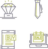 Diamond and Tie Icon vector