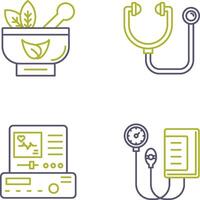 Ayurvedic and Stethoscope Icon vector