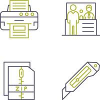 impresora y efectivo depositar icono vector