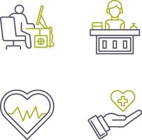 Computer Worker and Office Reception Icon vector