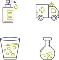 Hand Soap and Ambulance Icon vector