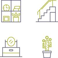 Bookshelf and Stairs Icon vector