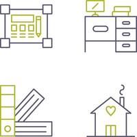 Blueprint and Desk Icon vector