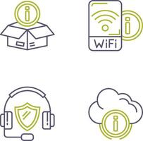 Wifi señal y caja icono vector