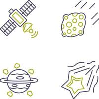 satélite y asteroide icono vector