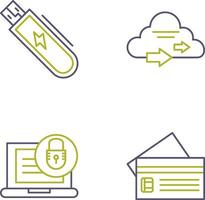 Usb and Cloud Icon vector