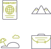 Passport and Mountain Icon vector