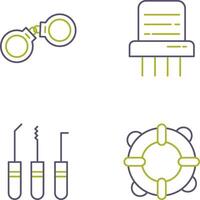 esposas y papel desfibradora icono vector