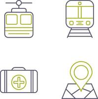 Cable car and Train Icon vector