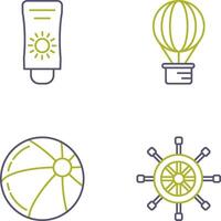 Sun Cream and Hot Air Balloon Icon vector