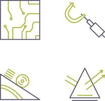 Electrical circuit and Micrometer Icon vector