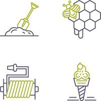 Digging and Honeycomb Icon vector