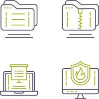 Folder and Compressed Icon vector