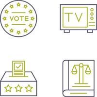 votar y televisión icono vector