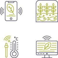 Smart Phone and Hydroponic Icon vector