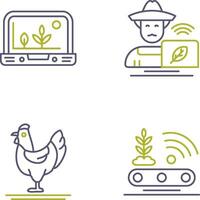 Smart Farm and Farmer Icon vector