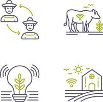 Connect and Cattle Icon vector