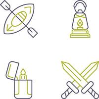 Kayak and Lamp Icon vector