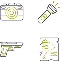 Camera and Flash Light Icon vector