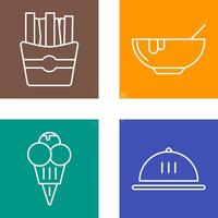 Soup and Fries Icon vector