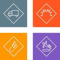 dangerous vehicle and danger of welding Icon vector