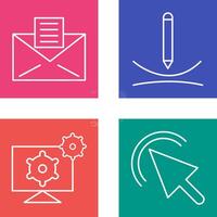 email documents and draw curve Icon vector