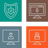 security settings and download webpage Icon vector