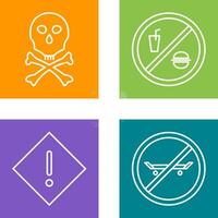 death sign and no foods or drink Icon vector