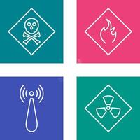 poisonous gas and Danger of flame Icon vector